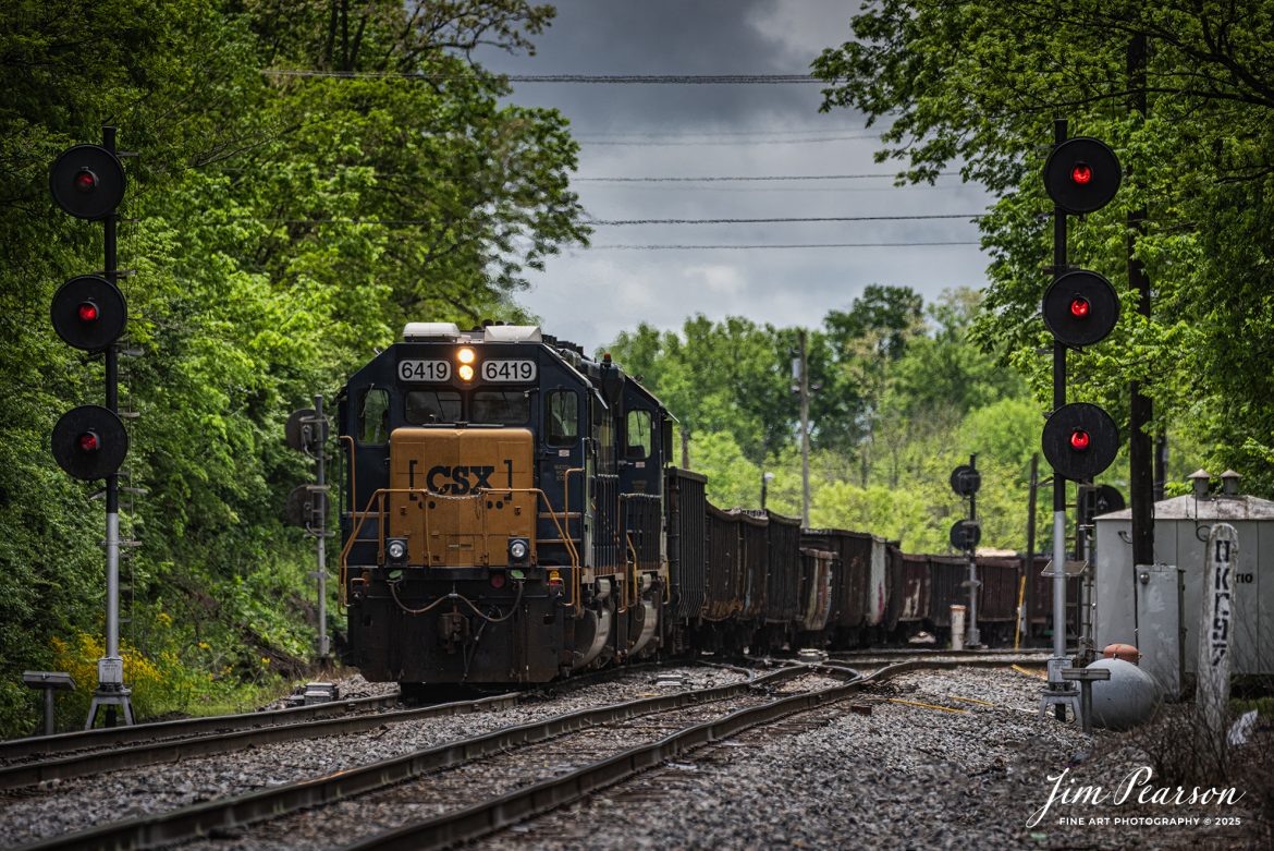 On May 5th, 2025, CSXT 6419 heads up a train as they work on building a train at Patio Yard in Winchester, Ky on CSX’s CC Subdivision (Cincinnati-Corbin), a scene that is repeated many times a day across the world as railroads move goods and commodities.

Tech Info: Nikon D810, RAW, Sigma 150-600 @ 350mm, f/5.6, 1/1600, ISO 320.

#railroad #railroads #train, #trains #railway #railway #railtransport #railroadengines #picturesoftrains #picturesofrailways #besttrainphotograph #bestphoto #photographyoftrains #bestsoldpicture #JimPearsonPhotography