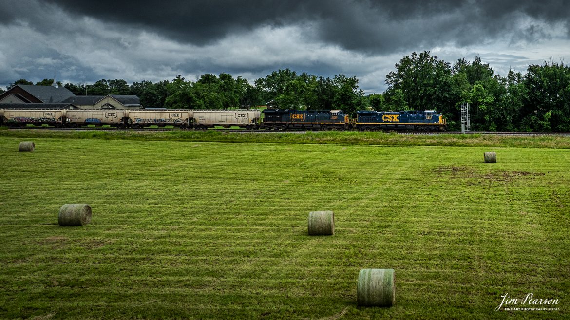 CSX G342 approaches the north end of the siding at Crofton, Kentucky as they head north on the CSX Henderson Subdivision on June 14th, 2025.

Tech Info: DJI Mavic 3 Classic Drone, RAW, 24mm, f/2.8, 1/3200, ISO 210.

#railroad #railroads #train, #trains #railway #railway #steamtrains #railtransport #railroadengines #picturesoftrains #picturesofrailways #besttrainphotograph #bestphoto #photographyoftrains #bestsoldpicture #JimPearsonPhotography #trainsfromtheair #trainsfromadrone #csxhendersonsubdivision #onecsx