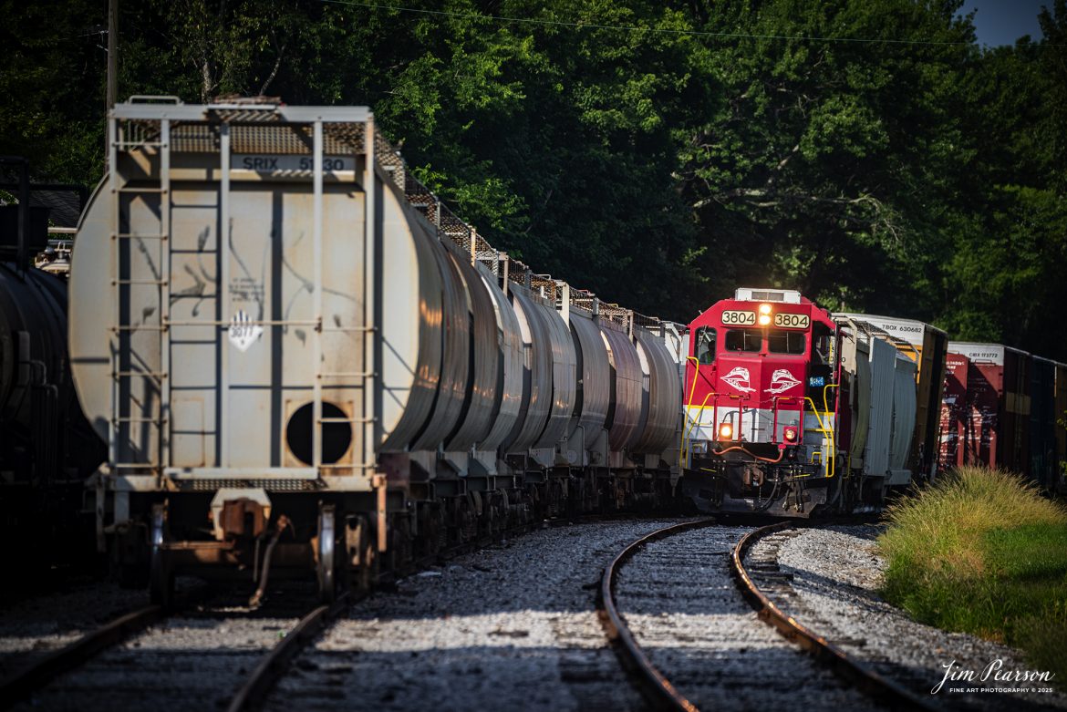 RJ Corman 3804 leads as they make up their train for their run to Clarksville, Tennessee on the Memphis Line at Guthrie, Ky, on July 7th, 2025, in the early morning light.

Tech Info: Nikon D810, RAW, Nikon 150-600 @ 420mm, f/2.8, 1/200, ISO 2200.

#railroad #railroads #train, #trains #railway #railway #railtransport #railroadengines #picturesoftrains #picturesofrailways #besttrainphotograph #bestphoto #photographyoftrains #bestsoldpicture #JimPearsonPhotography #rjcorman