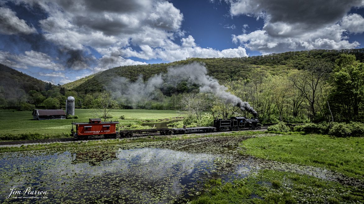 Cass Scenic Railroad Heisler #6 pulls through Hosterman, West Virginia, during the Cass Spring Photographers Special, as it heads back to Cass, West Virginia on May 4th, 2025. 
According to the Mountain Rail West Virginia Website: The Meadow River Lumber No. 6 was built by the Heisler Locomotive Works in Erie, PA, in 1929 for the Bostonia Coal & Clay Products Company of New Bethlehem, PA.
The Heisler was sold to the Meadow River Lumber Company at Rainelle, WV in 1939, where it was rostered as No. 6. She retired from the lumber company in 1965 and was purchased by the purchased it by the state of West Virginia purchased. The engine ran under its own steam from Rainelle to its new home in Cass in December 1966. No. 6 would begin operating on the railroad in 1968. The Heisler is the fastest geared locomotive in the Cass collection.
Tech Info: DJI Mavic 3 Classic Drone, RAW, 24mm, f/6.3, 1/3200, ISO 130.
#railroad #railroads #train, #trains #railway #railway #steamtrains #railtransport #railroadengines #picturesoftrains #picturesofrailways #besttrainphotograph #bestphoto #photographyoftrains #bestsoldpicture #JimPearsonPhotography #trainsfromtheair #trainsfromadrone #steamtrain #casssenicrailway
