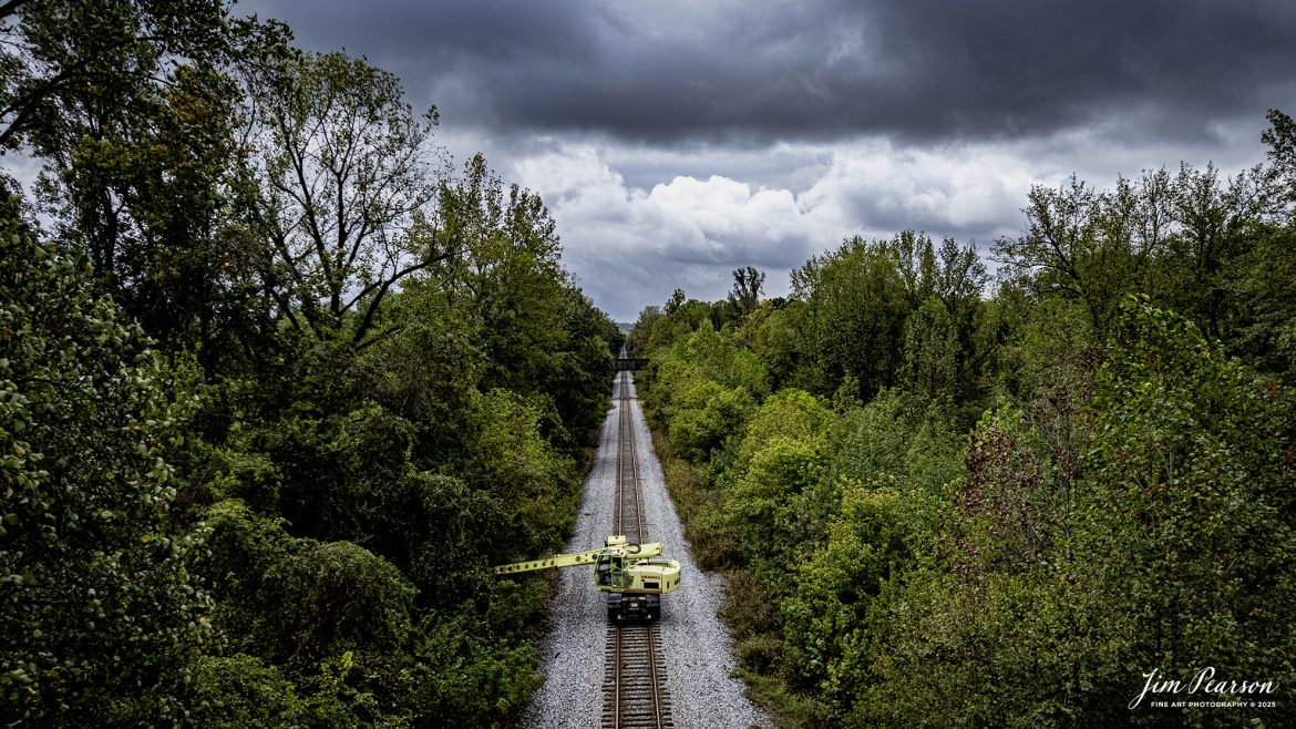A CSX bucket machine works on cleaning out ditches along the right-of-way just north of the location known as Monarch at Madisonville, Ky on October 7th, 2025, on the CSX Henderson Subdivision, under stormy skies.

Tech Info: DJI Mavic Air 2S Drone, RAW, 22mm, f/2.8, 1/1250, ISO 100.

#railroad #railroads #train, #trains #railway #railway  #railtransport #railroadengines #picturesoftrains #picturesofrailways #besttrainphotograph #bestphoto #photographyoftrains #bestsoldpicture #JimPearsonPhotography #trainsfromtheair #trainsfromadrone #onecsx #csx