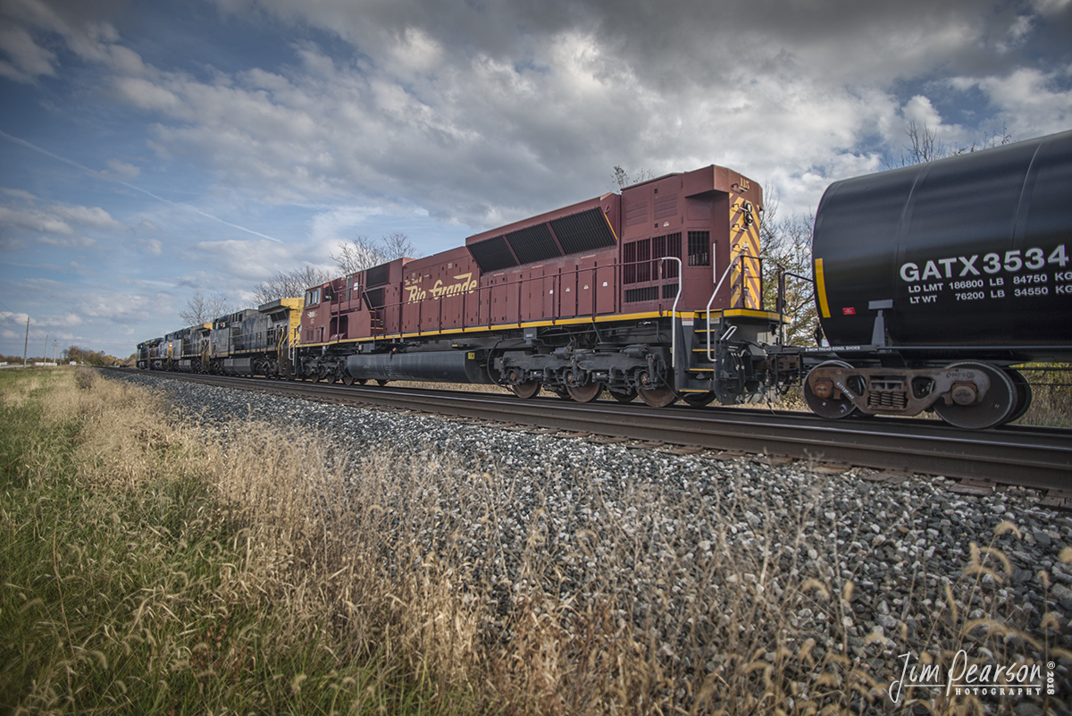 November 3, 2018 - CIT CEFX 115, ex-San Luis & Rio Grande, brings up the rear on CSX Q512 as it waits for a East Bound intermodal to pass it on the St. Louis Line Subdivision at Danville, IN.

According to Wikipedia: The San Luis and Rio Grande Railroad is a class III railroad operating in Colorado. The SLRG began operations in 2003 using 154 miles of former Denver and Rio Grande Western Railroad tracks on three lines radiating from Alamosa, Colorado. - #jimstrainphotos #indianarailroads #trains #nikond800 #railroad #railroads #train #railways #railway #csx #csxrailroad