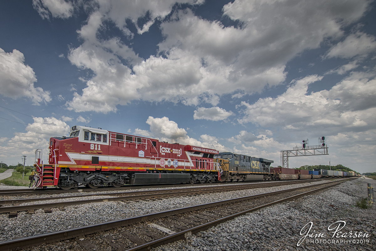 WEB-05.18.19 CSX Q026-17 with CSXT 911 leading NB at Casky, Hopkinsville, KY