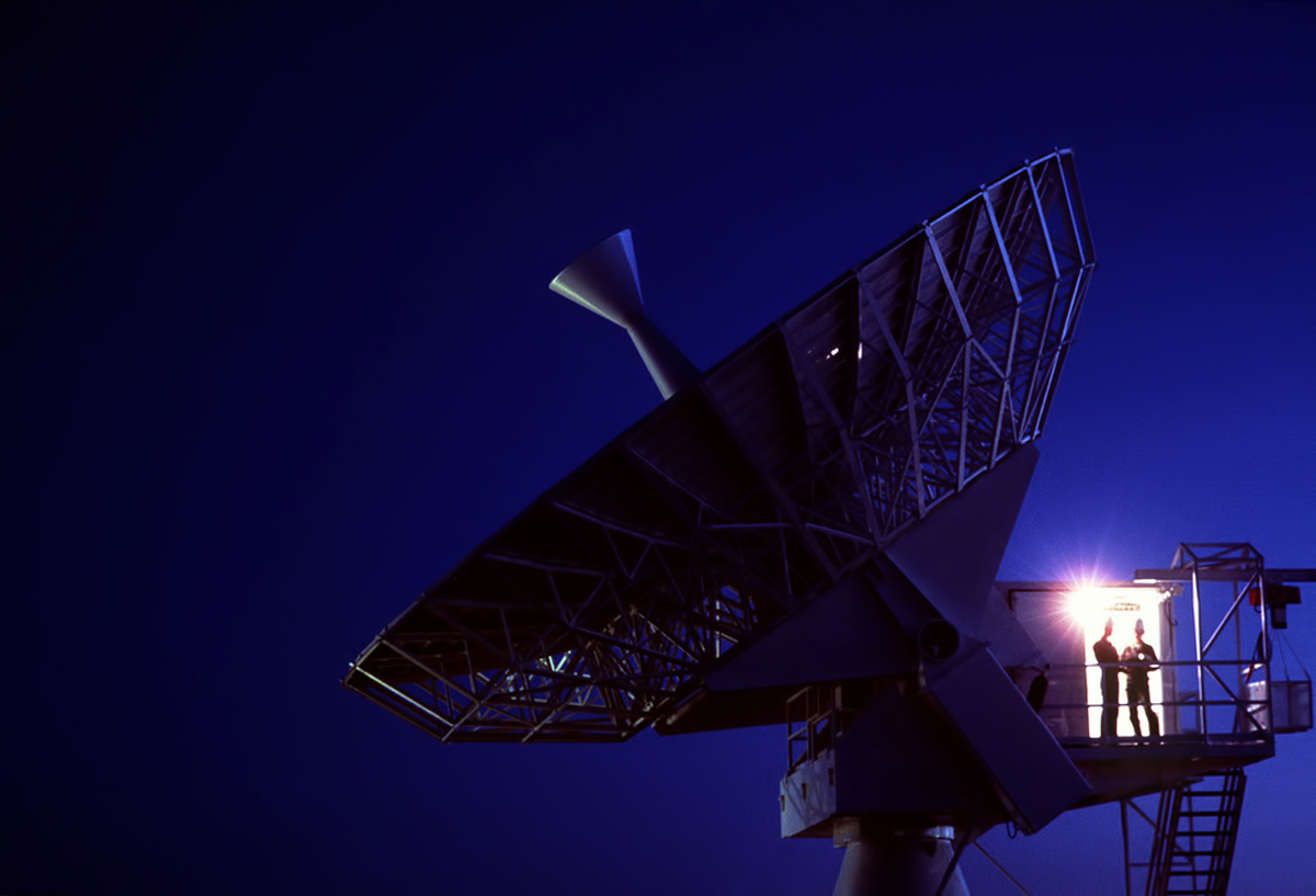 Blast From The Past - 1986 -A night view of the Global Positioning System Satellite dish at 1879th Information Services Squadron, Falcon Air Station, Colorado. - USAF Photo by TSgt. James R. Pearson