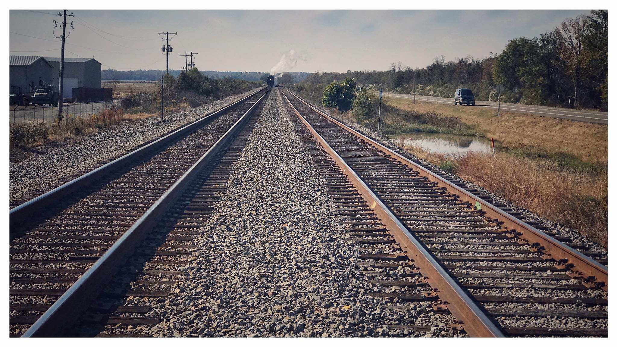 November 13,2019 - UP 4014 waits in the siding at Arkadelphia, Arkansas for a northbound train to pass.