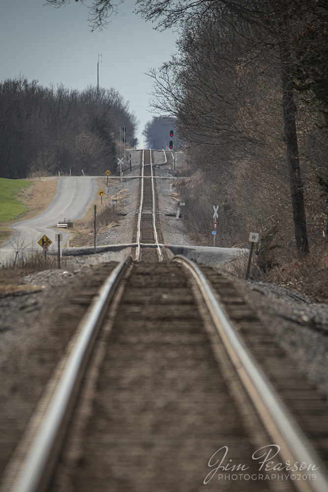 January 1, 2020 - On a very quiet New Years Day I waited and waited and waited and waited and a train never appeared for this picture from a grade crossing around Gibson, Tennessee on the CSX Memphis Subdivision. Sometimes it happens, but the scene makes for a nice shot at 600mm!! I'll revisit this spot with my long lens on a day there's regular traffic for sure! Remember, there doesn't always have to be a train to come back with a great picture!