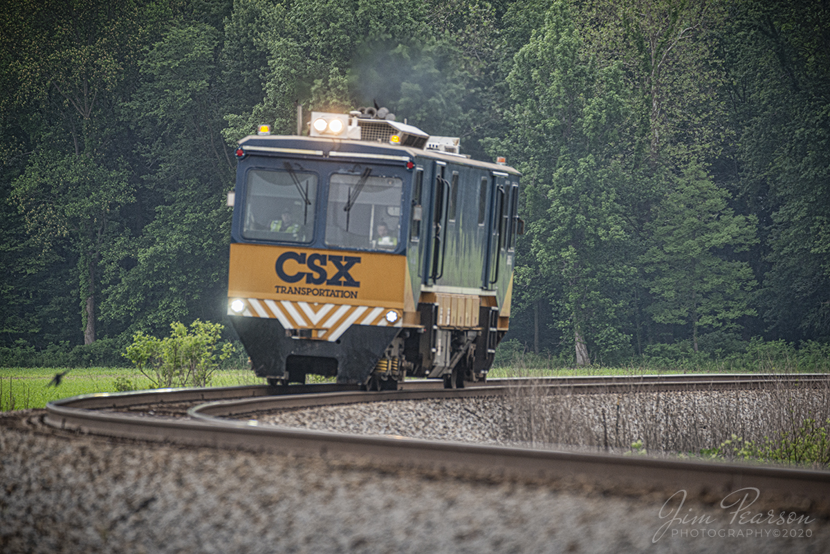 May 27, 2020 - A CSXT Geometry Car rounds St. James Curve at Haubstadt, Indiana as it heads north on the CSX CE&D Subdivision. 

Tech Info: Nikon D800, RAW, Sigma 150-600 @ 400mm, f/6, 1/640sec, ISO 400.
