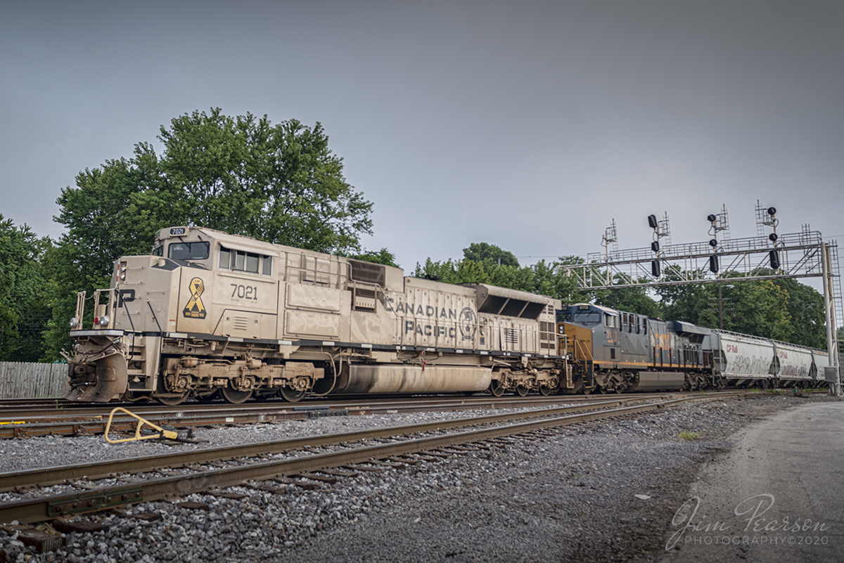 WEB-07.21.20 CSX K815-19 SB with CP 7021 arrives Howell Yard, Evansville, IN