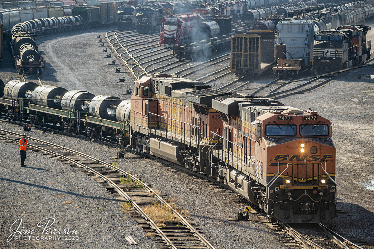 BNSF 7477 and 4051 working TRRA, Venice, IL

Terminal Railroad Association (TRRA) crews work on dropping cars from a BNSF train at the  St. Louis Madison yard at Venice, Illinois with BNSF 7477 and 4051 as power.

According to the TRRA website: "Since 1889, the Terminal Railroad Association of St. Louis has played a vital role in the railroad operations and growth of the St. Louis metropolitan area on November 7th, 2020.

The Association was originally created to satisfy the need for an efficient, safe, and economical method of interchanging rail traffic at the railroad hub of St. Louis, Missouri: the "Gateway to the West."
Over 120 years later, the employees of the Terminal Railroad Association of St. Louis make the same commitment to efficiency, safety, and value to our customers, owners, and the public with each new day."

Tech Info: Nikon D800, RAW, Sigma 150-600 @220mm, f/6.3, 1/1600, ISO 560.