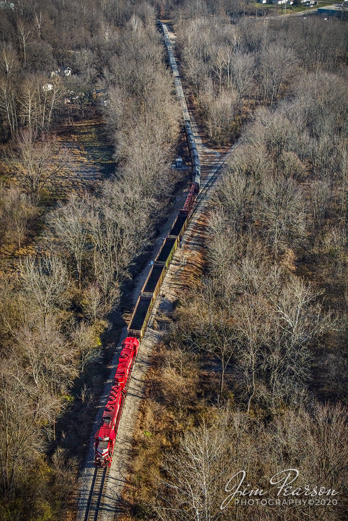 Indiana Railroad Hiawatha-Palestine turn departs Sullivan, Indiana

Indiana Railroads (INRD) 3002 leads the Hiawatha-Palestine turn HWPAT-05 as it pulls of the CSX CE&D Subdivision after making a pickup at Sullivan, Indiana and continuing it's run to Palestine, Illinois on the Indianapolis Subdivision on December 5th, 2020.

According to Wikipedia: The Indiana Rail Road (reporting mark INRD) is a United States Class II railroad, originally operating over former Illinois Central Railroad trackage from Newton, Illinois, to Indianapolis, Indiana, a distance of 155 miles.

Tech Info: DJI Mavic Mini Drone, JPG, 4.5mm (24mm equivalent lens) f/2.8, 1/500, ISO 100.