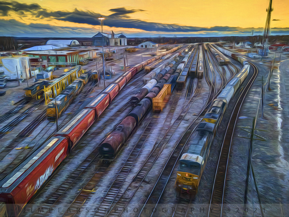 Sunset arrival of Northbound CSX Q512-01 at Howell Yard, Evansville, IN

They say what you do on the first day of the New Year you'll continue to do till the next New Year and so of course I spent the day chasing trains around the Evansville, Indiana area.

Here we find the crew on CSX Q512 as they pull to a stop at the north end of CSX Howell Yard in Evansville as they prepare to conduct a crew change before heading on north, as dusk falls over the yard on New Years day, January 1st, 2021.

Tech Info: DJI Mavic Air 2 Drone, JPG, 4.5mm (24mm equivalent lens) f/2.8, 1/120, ISO 400.