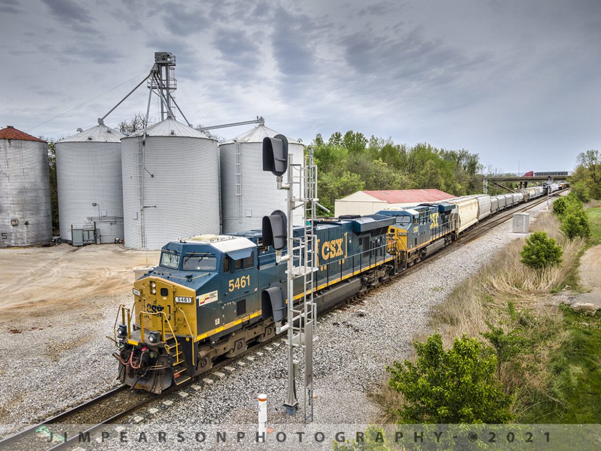 CSXT 5461 Seaboard System Railroad sticker unit works at Bowling Green, Ky

On April 14th, 2021, my self and fellow railfan Cooper Smith spent the day chasing trains on the RJ Corman Memphis Line, the Paducah and Louisville Railway and the CSX Mainline Subdivision, when we I caught this shot of CSX Q587 working out of the south end of the CSX Memphis Junction Yard at Bowling Green, Kentucky on the CSX Mainline Subdivision.

This unit carries the Seaboard System Railroad sticker, which is one of the many railroads CSXT has absorbed over the years. I along with many others wish CSXT would go a bit further like many other railroads and would paint some of their units in the roads theyve acquired over the years.

I havent really railfanned the Memphis line a lot over the years, despite it being only about 1.5 hours from my home, but with the success from this trip that will probably change! In fact, this circuit proved to be so well, I think itll become a frequent one in my railfanning.

The Mainline subdivision runs from Nashville, TN, to Louisville, KY. The RJ Corman Memphis Line runs from Cumberland City, TN and Bowling Green, KY and the Paducah and Louisville Railway runs between Paducah and Louisville, Ky.

Tech Info: DJI Mavic Air 2 Drone, RAW, 4.5mm (24mm equivalent lens) f/2.8, 1/640, ISO 100.
