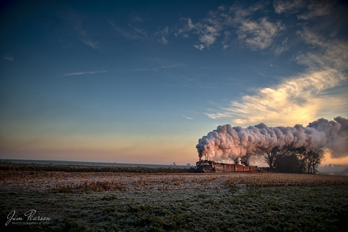 Norfolk and Western 475 heads west on the Strasburg Railroad as the glow of the rising sun illuminates the train and steam, as the cold November air produces a spectacular show of steam trailing over the train, off into the distance, on November 7th, 2021 at Strasburg, Pennsylvania. 

Tech Info: Nikon D800, RAW, Sigma 24-70 @ 29mm, f/2.8, 1/400, ISO 160.

#trainphotography #railroadphotography #trains #railways #jimpearsonphotography #trainphotographer #railroadphotographer