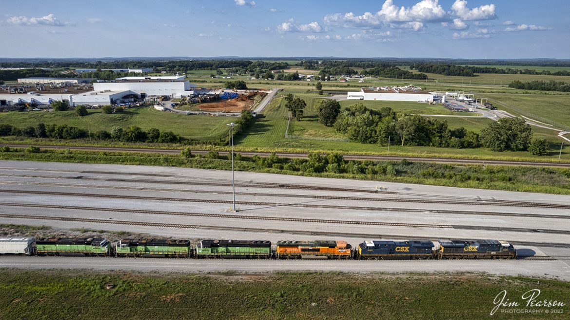 August 3rd, 2022, CSX L392, the local that runs between Casky yard in Hopkinsville, KY and Radnor yard in Nashville, TN, sits at the south end of Casky yard at Hopkinsville, as it waits for a crew to take it south with several CIT units (Ex-BN) dead in tow. Im told they are headed to Progress Rail in Chattanooga for scrap and units are CBFX 6034 (CIT), 6027, 6022 and 6032, behind CSXT 5283 and 5425.

Tech Info: DJI Mavic Air 2S Drone, RAW, 22mm, f/2.8, 1/1500, ISO 100.

#trainphotography #railroadphotography #trains #railways #dronephotography #trainphotographer #railroadphotographer #jimpearsonphotography