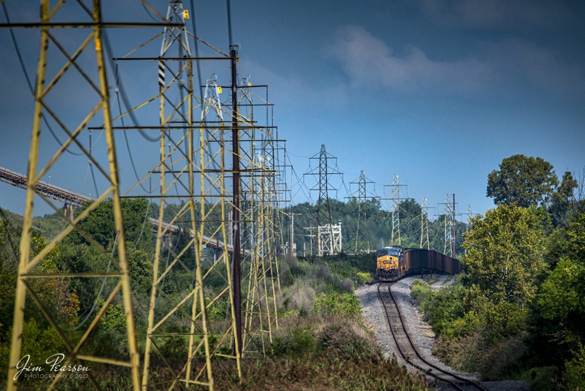 CSX C002 slowly creeps down the hill as it loads a coal train at Warrior Coal mine in Manitou, Kentucky on September 9th, 2022. Once loaded it took the load of coal south to Bostwick, FL for the Seminole Electric Seminole Generating Station, by way of the Henderson Subdivision.

Tech Info: Nikon D800, RAW, Sigma 150-600 with a 1.4 teleconverter @ 750mm, f/8.5, 1/1600, ISO 640.

#trainphotography #railroadphotography #trains #railways #jimpearsonphotography #trainphotographer #railroadphotographer #jimpearsonphotography