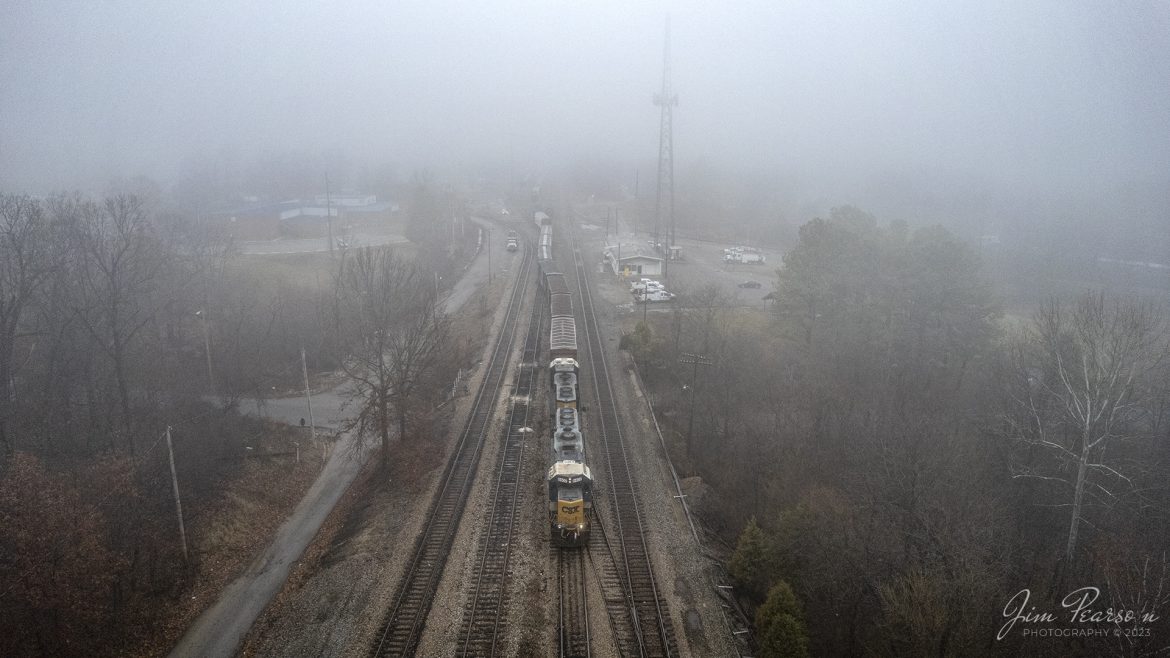 CSXT 6402 heads up the power at Atkinson Yard at Madisonville, Kentucky as they work the yard job in the early morning fog on New Year's Day on January 1st, 2023, on the Henderson Subdivision. 

The old saying is what you do on the first day of the new year determines what youll do all year long and so I made sure to get trackside today where I caught this action and a couple of videos that will be in next Saturdays edited video post! 

Tech Info: DJI Mavic Air 2S Drone, 22mm, f/2.8, 1/730, ISO 120.

#trainphotography #railroadphotography #trains #railways #dronephotography #trainphotographer #railroadphotographer #jimpearsonphotography