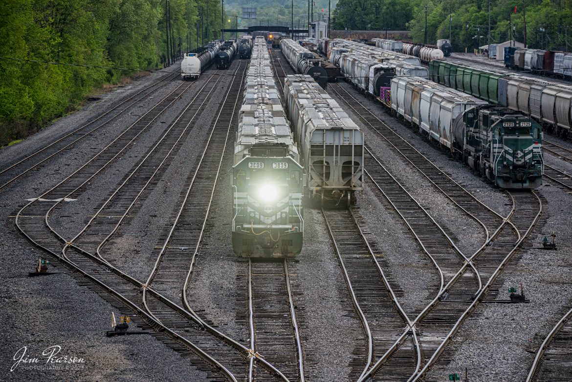 Paducah and Louisville Railway 3809 prepares to depart the north end of the yard at Paducah, Ky, bound for Calvert City, Ky for work in the industrial park on April 21st, 2023.

Tech Info: Nikon D800, RAW, Sigma 150-600mm @ 240mm, f/5.6, 1/500, ISO 1250.

#trainphotography #railroadphotography #trains #railways #trainphotographer #railroadphotographer #jimpearsonphotography #PaducahandLouisvillerailway #PaducahKentucky #pal