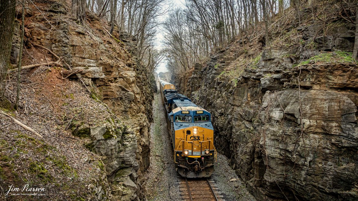 CSXT 3288 leads hot intermodal I025 as it passes through the Red River Cut at Adams, Tennessee as it heads south on the CSX Henderson Subdivision on February 27th, 2024. There’s 13 autoracks behind the power that contain Tesla’s bound for Florida, which run on this intermodal pretty much daily. From what I understand they are bound to overseas markets and come from California.

Tech Info: DJI Mavic 3 Classic Drone, RAW, 22mm, f/2.8, 1/320, ISO 300.

#trainphotography #railroadphotography #trains #railways #jimpearsonphotography #trainphotographer #railroadphotographer #csxt #dronephoto #trainsfromadrone #trending