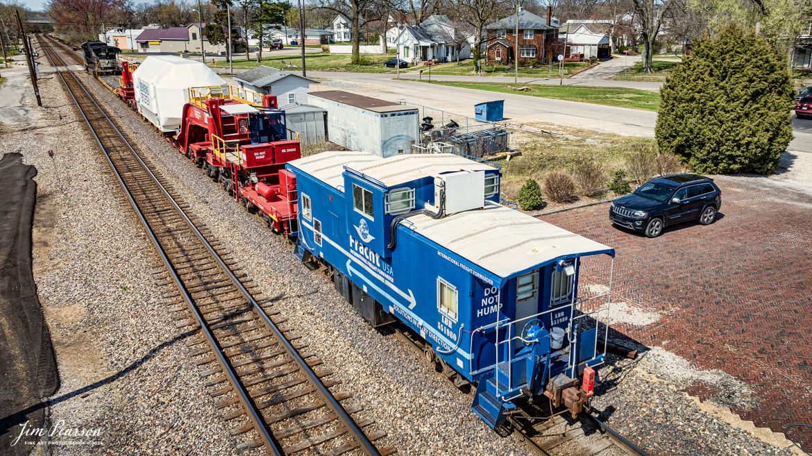 A Fracht Caboose brings up the rear on Norfolk Southern 3730 as it leads CSX S991 with an oversized Turbine load from Siemens Energy on a depressed flatbed northbound at Princeton, Indiana, on the CSX CE&D Subdivision, on March 20th, 2024. 

B229 originated at Birmingham, AL and is headed for New Castle, PA. I caught this move just north of Evansville, IN and gave chase to Patoka, Indiana. 

Tech Info: DJI Mavic 3 Classic Drone, RAW, 22mm, f/2.8, 1/2500, ISO 130.

#trainphotography #railroadphotography #trains #railways #jimpearsonphotography #trainphotographer #railroadphotographer #csxt #dronephoto #trainsfromadrone #trending #csxcedsubdivision #norfolksouthern #trending