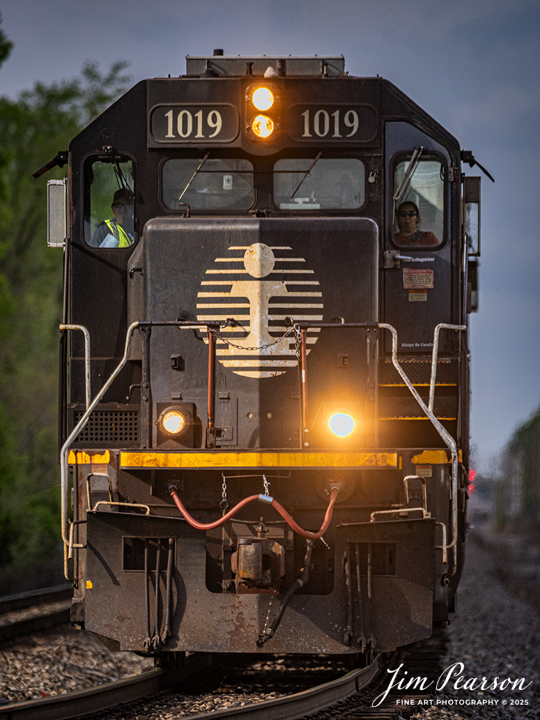 Illinois Central 1019 (Death Star) leads a Canadian National mixed freight as they pull onto the main from the south end of the yard lead in Effingham, Illinois and head south on the CN Champagne Subdivision, on April 25th, 2025.

Tech Info: Nikon D810, RAW, Sigma 150-600 @ 600mm, f/6.3, 1/1600, ISO 560.

#railroad #railroads #train, #trains #railway #railway #railtransport #railroadengines #picturesoftrains #picturesofrailways #besttrainphotograph #bestphoto #photographyoftrains #bestsoldpicture #JimPearsonPhotography #trainsfromadrone #canadiannational