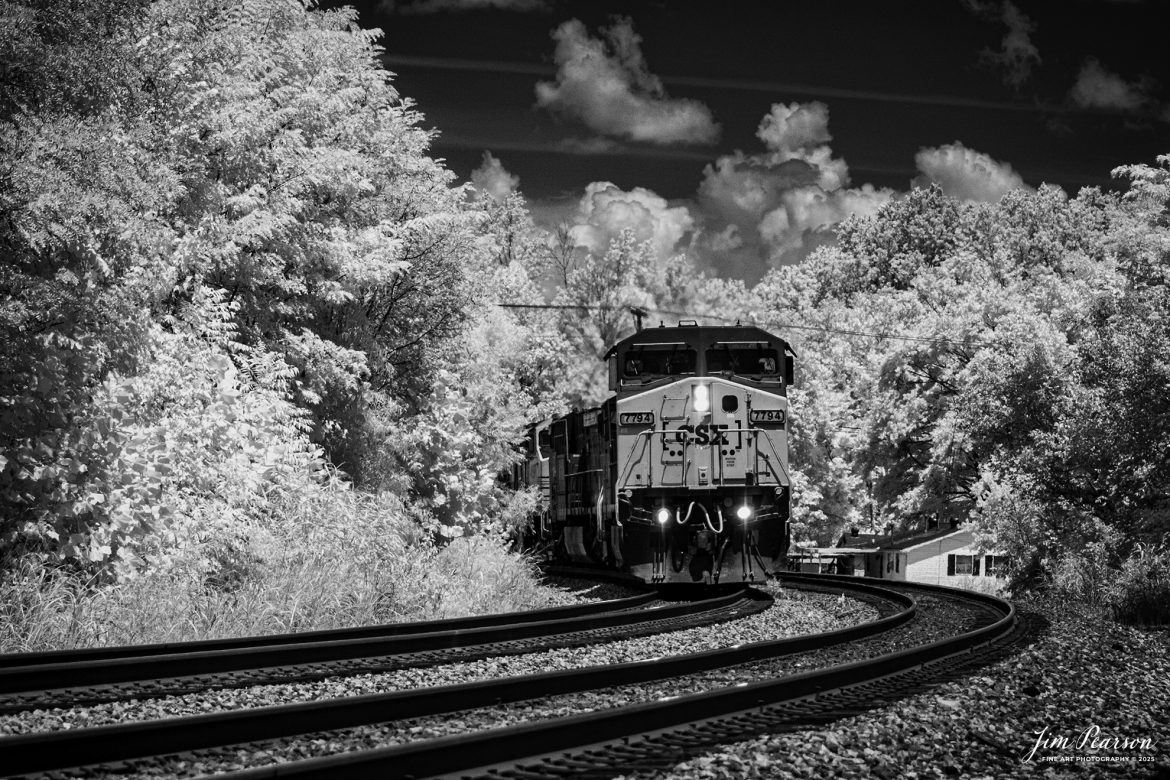 In this week’s Saturday Infrared photo, we catch a CSX B621 as it heads south approaching the crossovers at Nortonville, Ky, on the CSX Henderson Subdivision, on August 7th, 2025.

Tech Info: Fuji XT-1, RAW, Converted to 720nm B&W IR, Nikon 70-300 @70mm, f/4.5, 1/2000, ISO 400.

#trainphotography #railroadphotography #trains #railways #jimpearsonphotography #infraredtrainphotography #infraredphotography #trainphotographer #railroadphotographer #infaredtrainphotography #trending