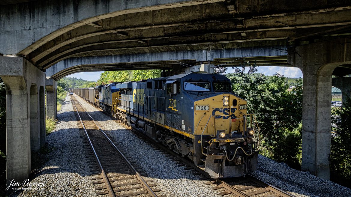CSXT 720 passes under the I69 overpass at Oak Hill, just north of Nortonville, Kentucky as they make their way south with loaded coal train C304 on the CSX Henderson Subdivision on August 15th, 2025.

Tech Info: DJI Mavic 3 Classic Drone, RAW, 22mm, f/2.8, 1/1000, ISO 340

#railroad #railroads #train, #trains #railway #railway #steamtrains #railtransport #railroadengines #picturesoftrains #picturesofrailways #besttrainphotograph #bestphoto #photographyoftrains #bestsoldpicture #JimPearsonPhotography #trainsfromtheair #trainsfromadrone #onecsx #csx