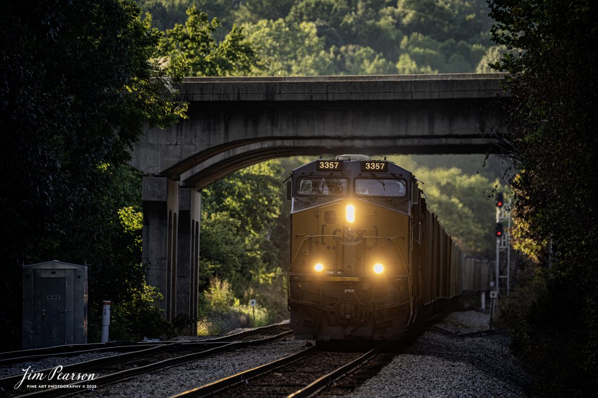 CSXT 3357 leads a southbound loaded coal train as they pass under the I69 overpass between Mortons Gap and Nortonville, Kentucky, on the CSX Henderson Subdivision on August 24th, 2025.

Tech Info: Nikon Z6ii, RAW, Sigma 150-600 @ 480mm, f/6, 1/320, ISO 560

#railroad #railroads #train, #trains #railway #railway #steamtrains #railtransport #railroadengines #picturesoftrains #picturesofrailways #besttrainphotograph #bestphoto #photographyoftrains #bestsoldpicture #JimPearsonPhotography #trainsfromtheair #trainsfromadrone #norfolksouthern